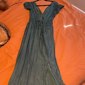 COPY - Green silky long dress